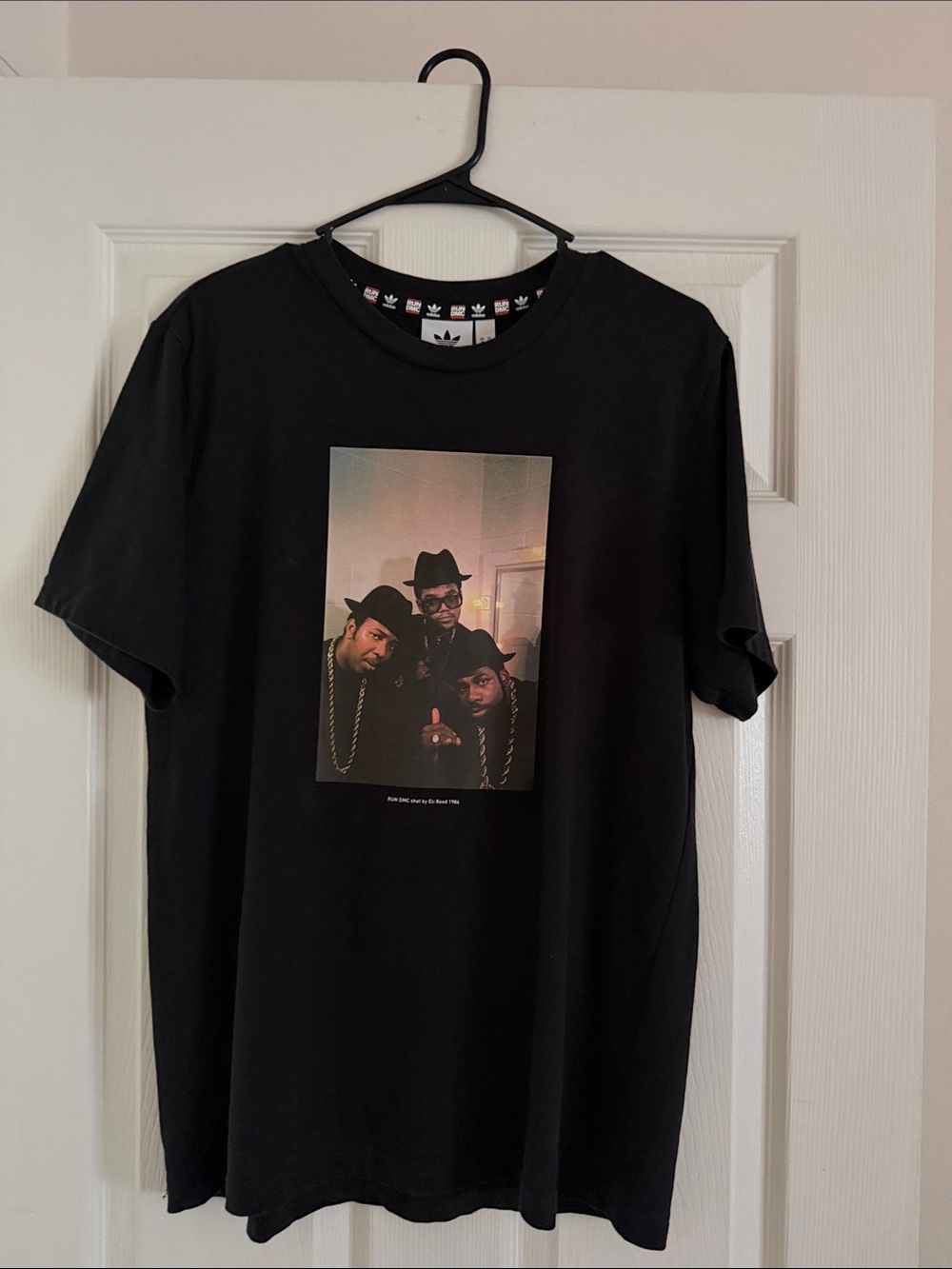 Adidas Originals x RUN DMC-My Adidas & Lyrics T-Shirt Men's M Photo By Eli Reed